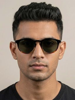 ROYAL SON - Ro Metal Gold Frame Green Lens Oval Rimless Sunglasses- Rio_Olive_20271 (47)