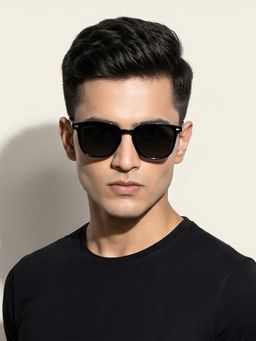 ROYAL SON - Ro Metal Black Frame Black Lens Oval Rimless Sunglasses- Rio_Noir_20269 (48)