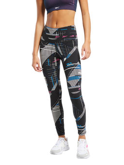 Reebok - Myt Cotton Hr Aop Legging Black Training Tight