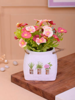 Tayhaa - Pink Daisy Artificial Plant with Pot