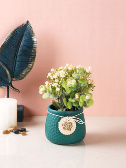 Tayhaa - Green Rose Artificial Plant with Pot