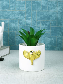 Tayhaa - White Succulent Artificial Plant with Pot