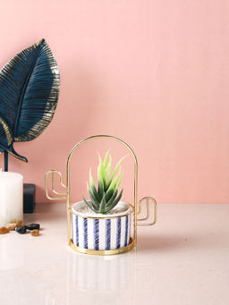 Tayhaa - Succulent Artificial Plant with Pot & Stand