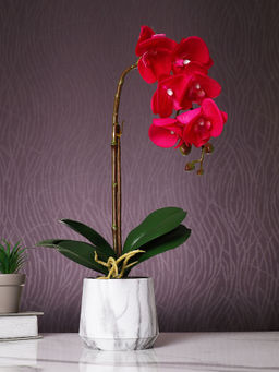 Tayhaa - Red Orchid Artificial Plant with Pot