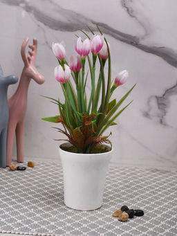 Tayhaa - Pink Orchid Artificial Plant with Pot