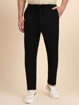 JadeBlue - Black Solid Track Pant
