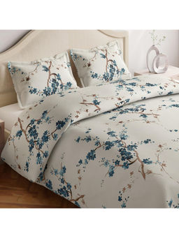 Haus & Kinder - Floral Grace 186 Tc 100% Cotton Printed Flat Bedsheet with Pillow Cover (King)