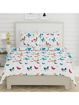 Haus & Kinder - French Riviera 186 Tc Cotton 100% Printed Flat Bedsheet with Pillow Cover (King)