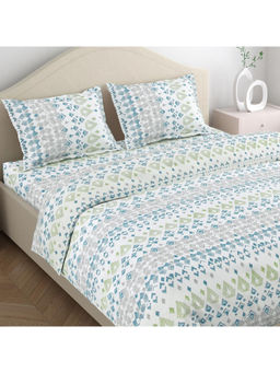 Haus & Kinder - Midnight Prism 186 Tc 100% Printed Flat Bedsheet with Pillow Cover (King)