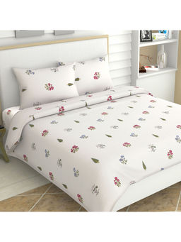 Haus & Kinder - Buta 186 Tc 100% Cotton Printed Flat Bedsheet with Pillow Cover (King)