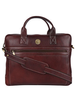 HiLEDER - Pure Ndm Leather 15.5" Stylish Laptop Messenger Bag Men Women Brown