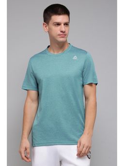 Reebok - Men Textured Blue T-Shirt