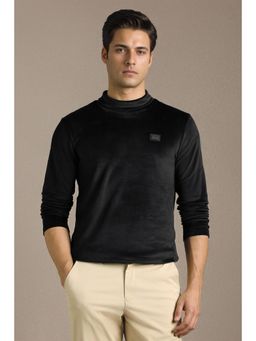 Louis Philippe - Men Black Solid T-Shirt