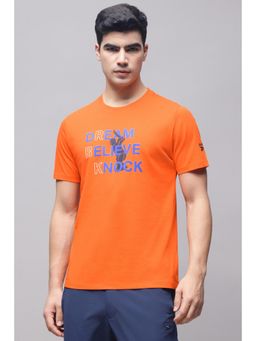 Reebok - Men Printed Orange T-Shirt