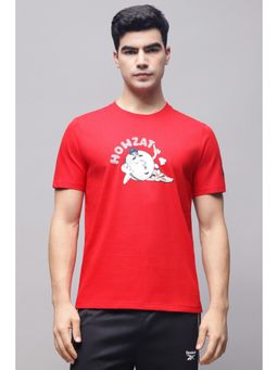 Reebok - Men Printed Red T-Shirt