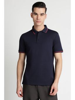 Reebok - Men Solid Polo Navy Blue T-Shirt