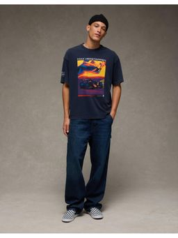 American Eagle - Men Graphic T-Shirt -Navy Blue