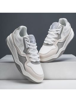Red Tape - Mens Solid Off White & Grey Casual Sneaker Shoes