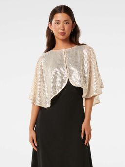 Forever New - White Serena Sequin Cape