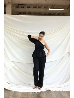 PR Label - Black Trouser And One Shoulder Top