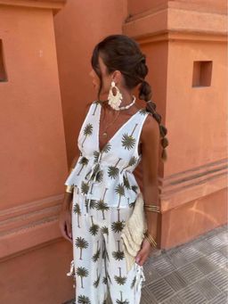 MISS MOSA BY AKANKSHA - Women Aderyn Statement Polycotton Top with Pant - White