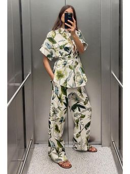 MISS MOSA BY AKANKSHA - Women Aderyn Statement Polycotton Shirt with Pant - White