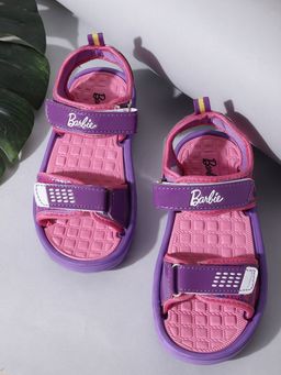 Kidsville - Barbie Purple Printed Sandals For Girls