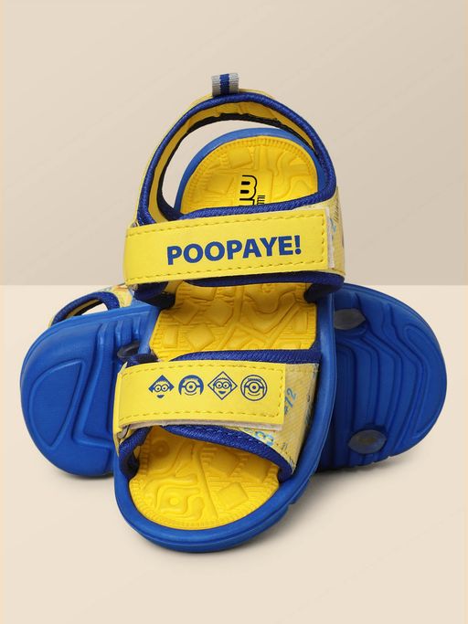 Buy Kidsville Minions Yellow Printed Sandals For Boys Online