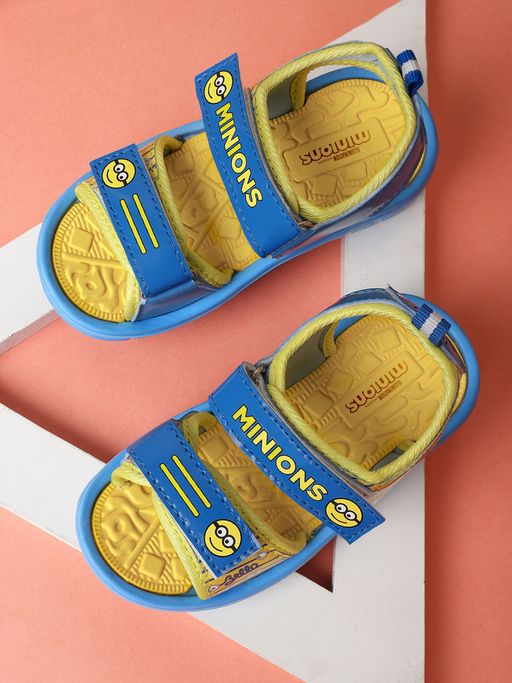 Buy Kidsville Minions Blue Printed Sandals For Boys Online