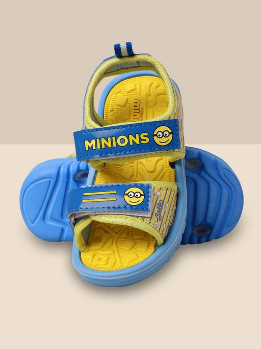 Buy Kidsville Minions Blue Printed Sandals For Boys Online