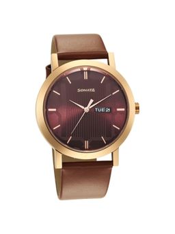 Sonata - 77108WL02 Brown Dial Analog Watch for Men