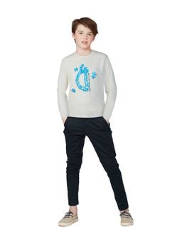 Gini & Jony - Boys White Printed Half Sleeves T-Shirt