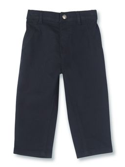 GJ Baby By Gini & Jony - Boys Navy Blue Woven Solid Fixed Waist Trouser