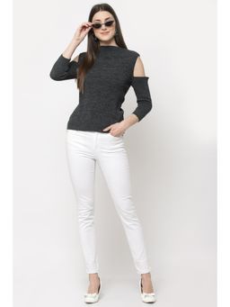 Club York - Women Charcoal Pullover Sweatshirt