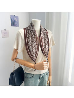 CrossKulture - Women White Printed Cotton Diamond Scarf