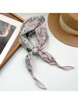 CrossKulture - Women Pink Printed Cotton Diamond Scarf