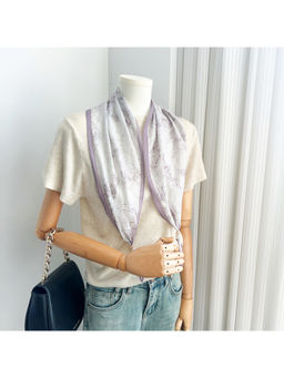 CrossKulture - Women Purple Printed Cotton Diamond Scarf