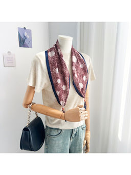 CrossKulture - Women Maroon Floral Cotton Diamond Scarf