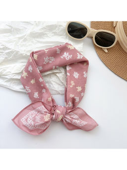 CrossKulture - Women Pink Floral Cotton Square Scarf
