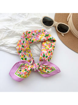 CrossKulture - Women White Printed Cotton Square Scarf