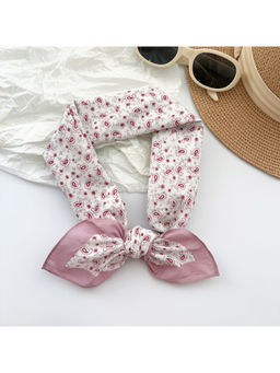 CrossKulture - Women White Paisley Cotton Square Scarf