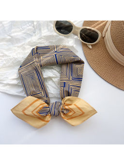 CrossKulture - Women Beige Geometric Cotton Square Scarf