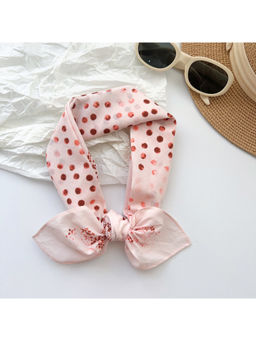 CrossKulture - Women Pink Polka Dots Cotton Square Scarf