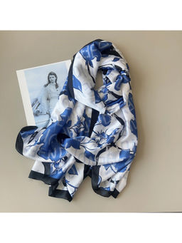 CrossKulture - Women White Floral Satin Scarf