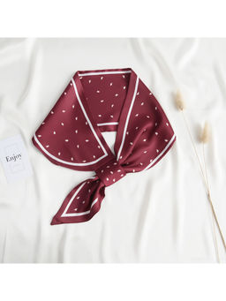 CrossKulture - Women Maroon Printed Satin Scarf