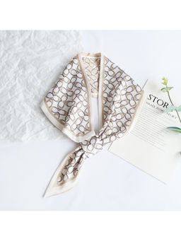 CrossKulture - Women White Printed Satin Scarf