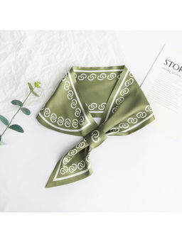 CrossKulture - Women Green Printed Satin Scarf
