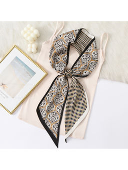 CrossKulture - Women White Floral Ribbon Scarf