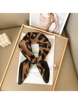 CrossKulture - Women Brown Printed Satin Scarf