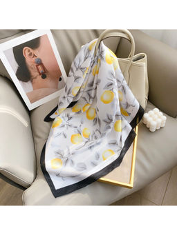 CrossKulture - Women White Printed Satin Scarf